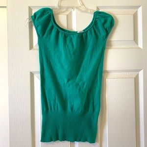 Xhilaration Green Sweater Keyhole Tee